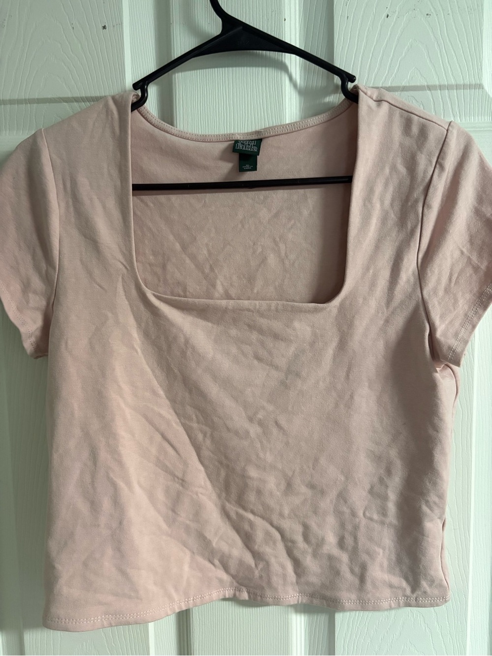 wild fable Pale Pink Square-Neck Cropped Tee